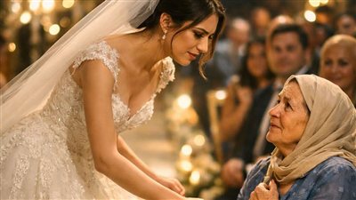 توقفت العروس فجأه فى منتصف الممر